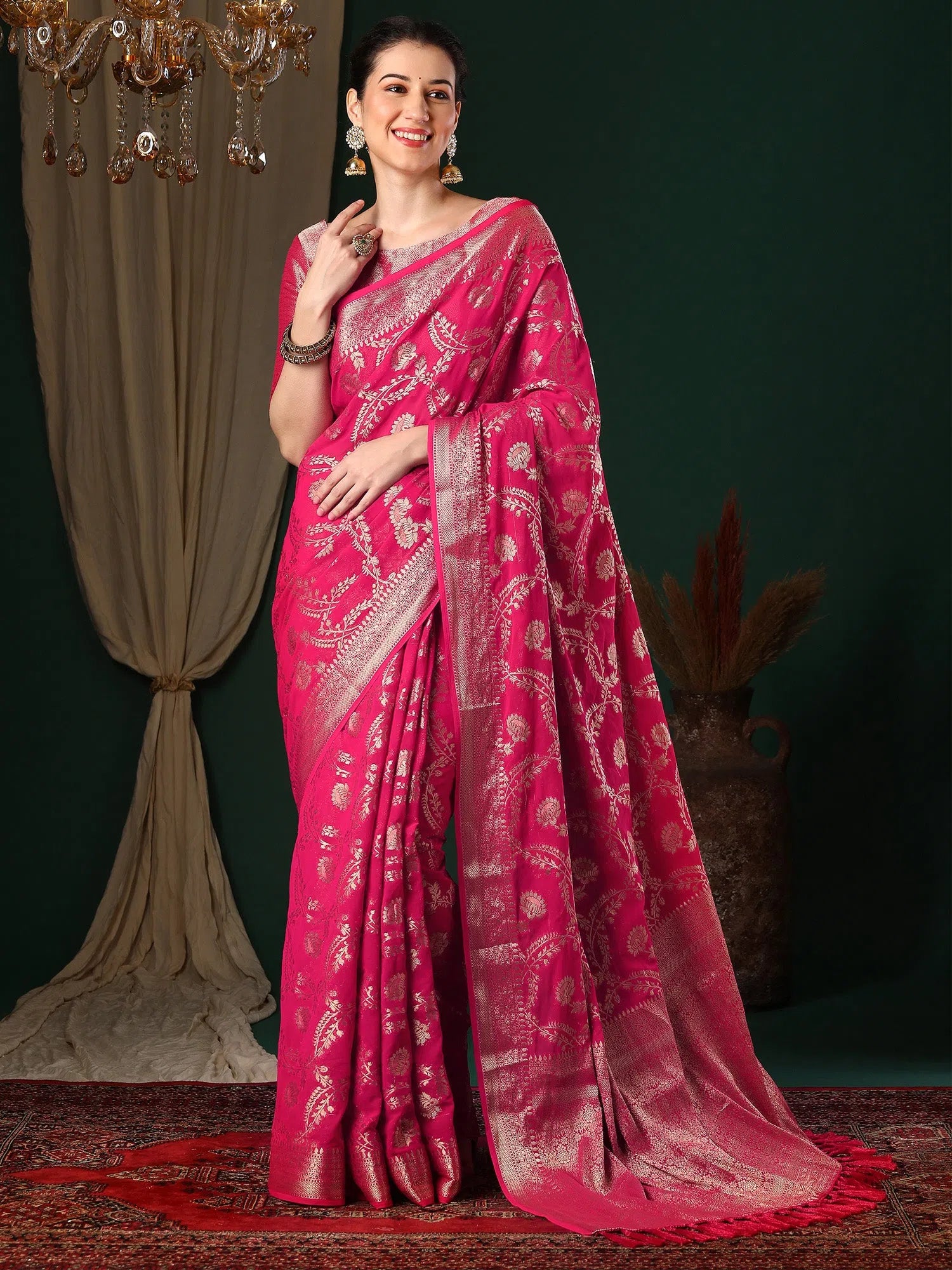 Pink Designer Saree with Blouse | Designer Sarees India