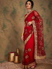 Womens Fashion Ethnic Maroon Color Sarees-MLSHWSA1124MRN0ONE