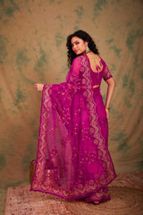 Womens Fashion Ethnic Pink Color Sarees-MLSHWSA1134PNK0ONE