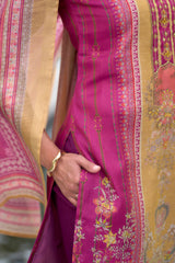 Women's Silk Blend Pink Embroidered Kurta Pant With Dupatta-AVT-S2053-Pink