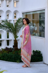 Women's Silk Blend Pink Embroidered Kurta Pant With Dupatta-AVT-S2059-Pink