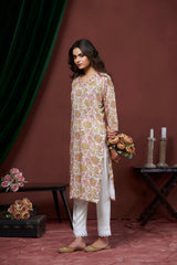 Women's Cotton Linen Multi Floral Printed embellished Kurti-AVT-S2063-Multi