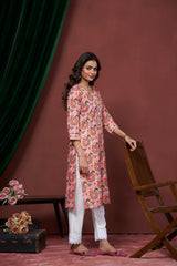 Women's Cotton Linen Multi Printed embellished Kurti-AVT-S2069-Multi