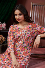 Women's Cotton Linen Multi Printed embellished Kurti-AVT-S2069-Multi