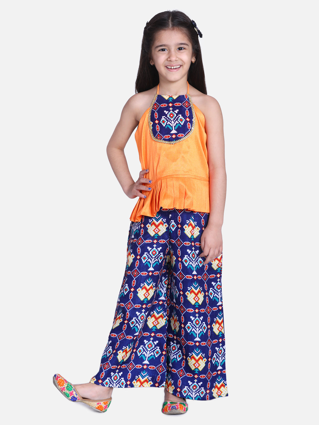 Silk Blend Ethnic Suit Set for Kids - Blue | AW21IW35BL | DesiQlo