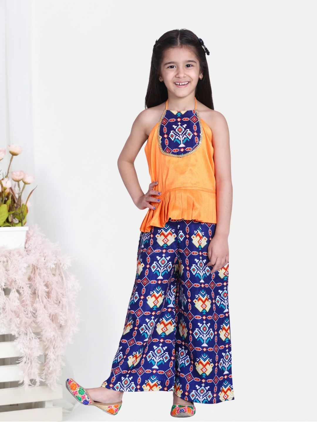 Silk Blend Ethnic Suit Set for Kids - Blue | AW21IW35BL