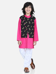 Pure Cotton Kurta Pajama Set for Boys - Black | BR23KP57BKA