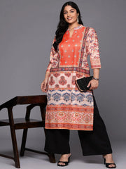 Women Ethnic Motifs Printed Gotta Patti Velvet Kurta-AP-AHKUVLDP-1104