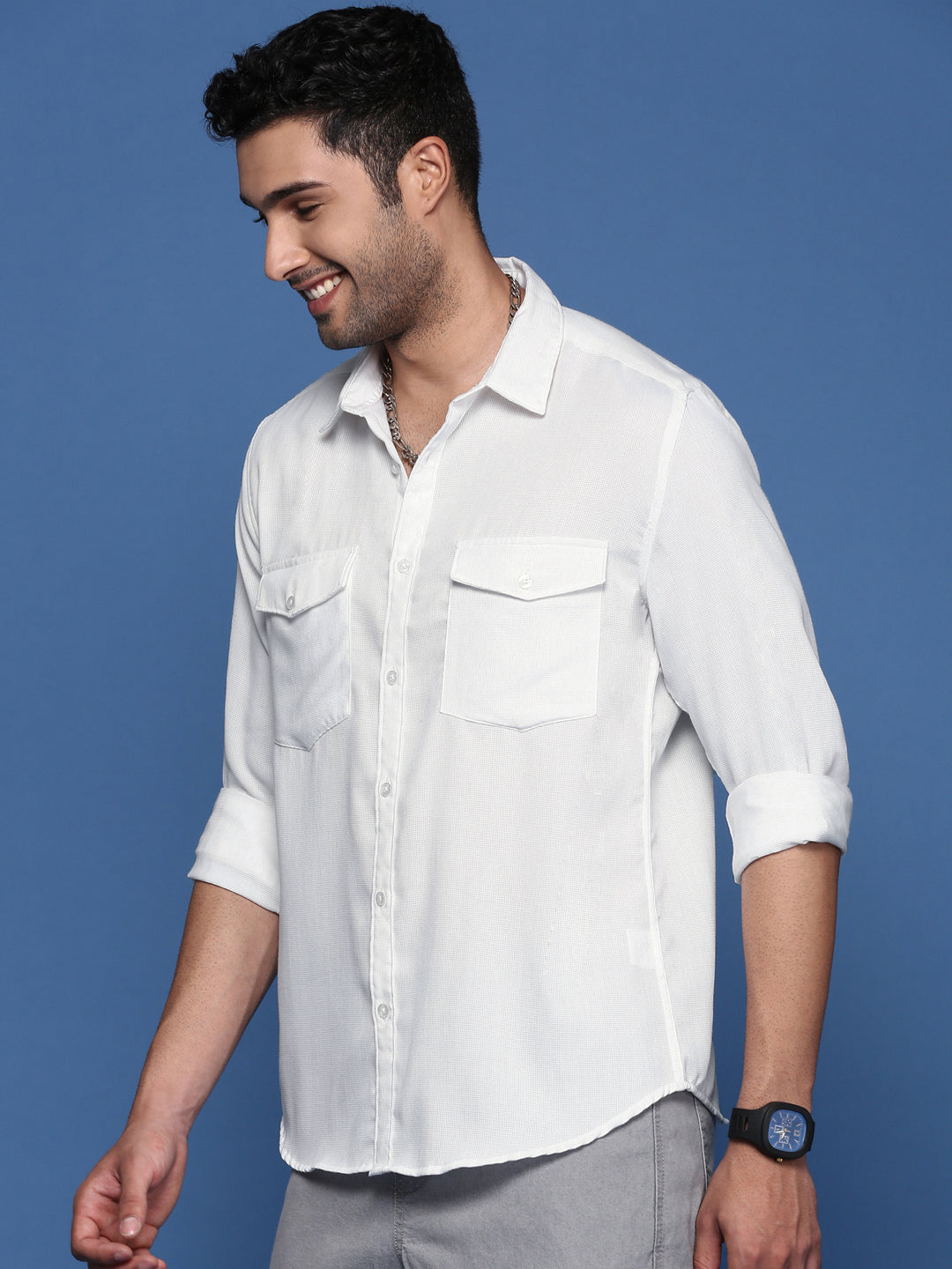 Solid White Slim Fit Mens Shirt - Stylish Cotton Formal Shirts
