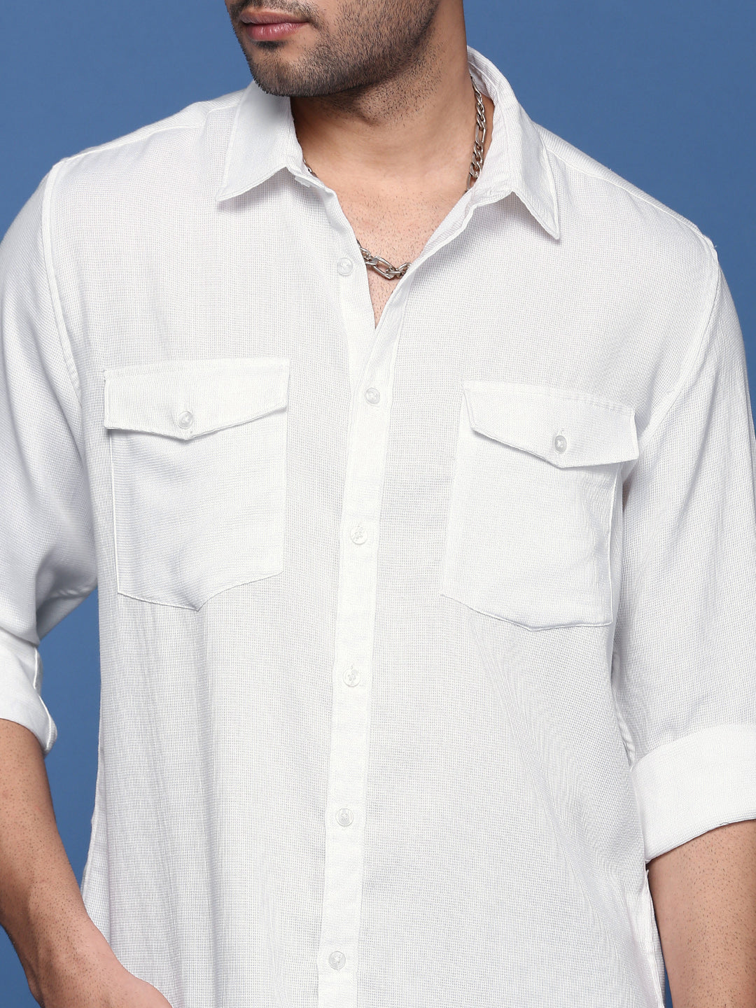 Solid White Slim Fit Mens Shirt - Stylish Cotton Formal Shirts