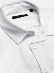 Men Solid White Slim Fit Shirt-Alby-2727-White