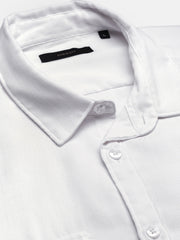 Men Solid White Slim Fit Shirt-Alby-2727-White