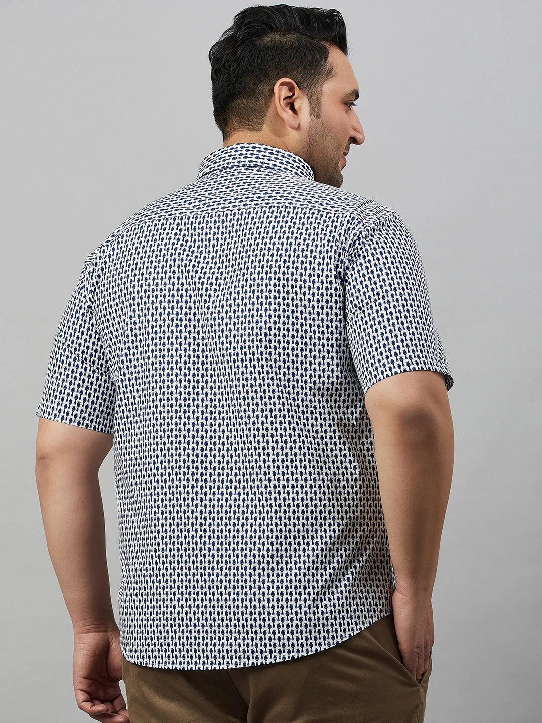 Printed Mens Shirt - White Premium Cotton Shirt | DesiQlo