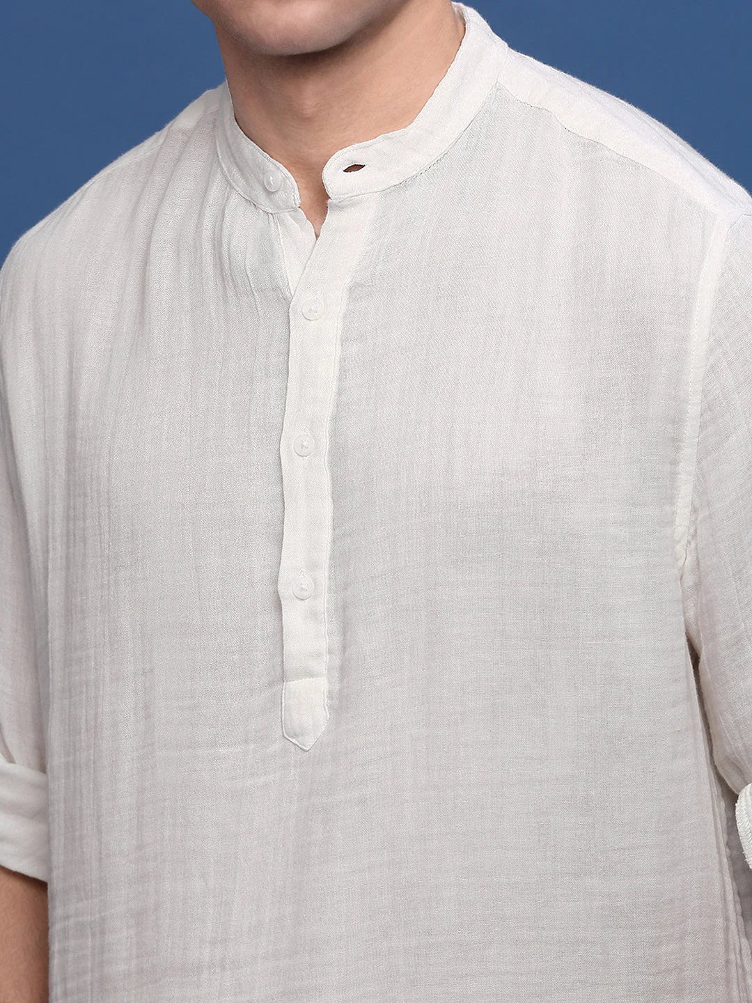 White Solid Slim Fit Kurta for Men | Kurta Pajama - Showoff