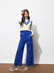 Women Royal Blue Terry Track Pants-BAPANT51077