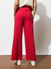 Women Red Terry Track Pants-BAPANT51079