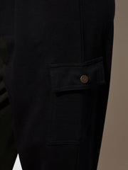 Women Black Side Pocket Cargo Joggers-BAPANT51081
