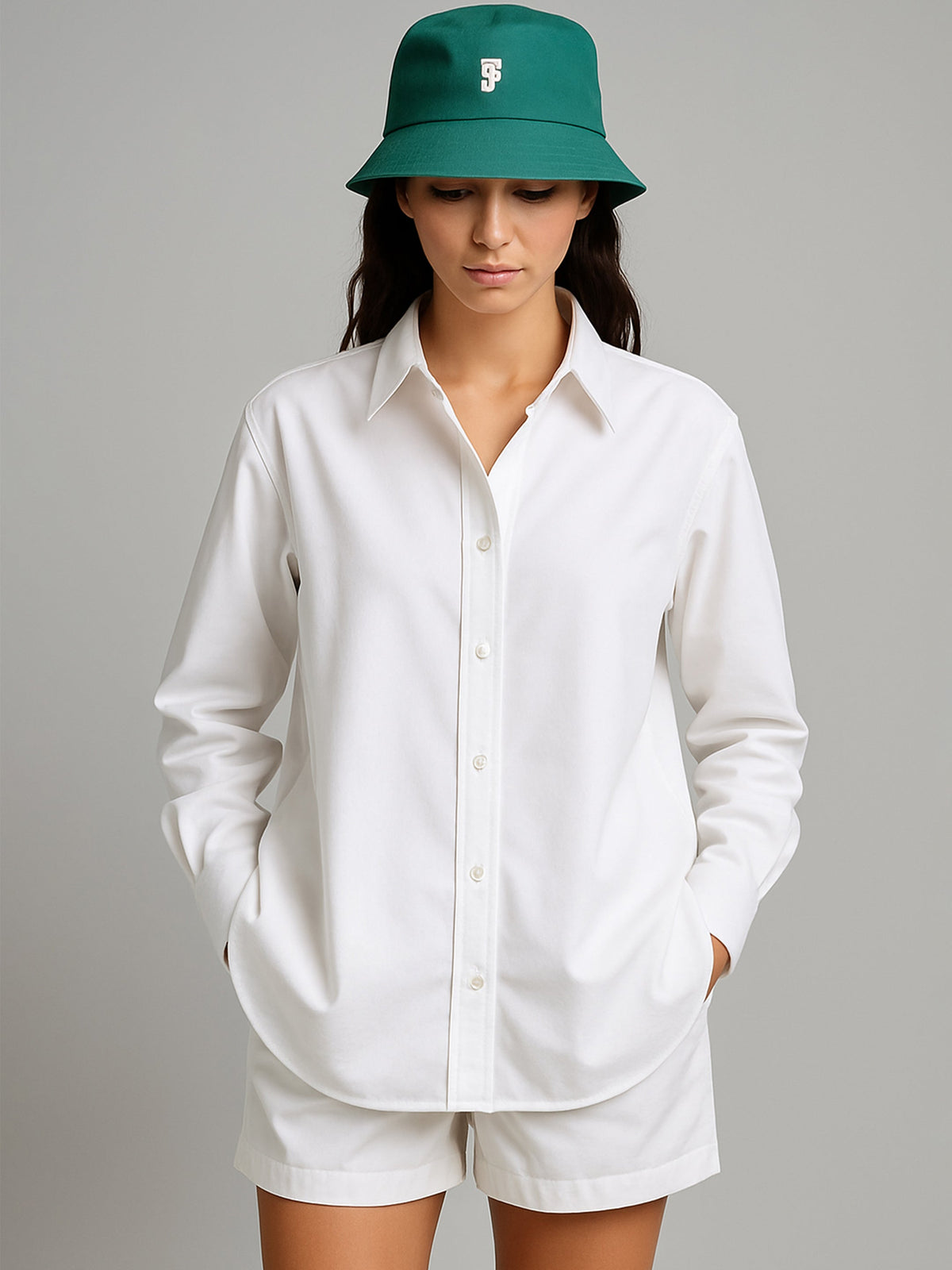 Women White Poplin Oversized Shirt-BASHRT20540