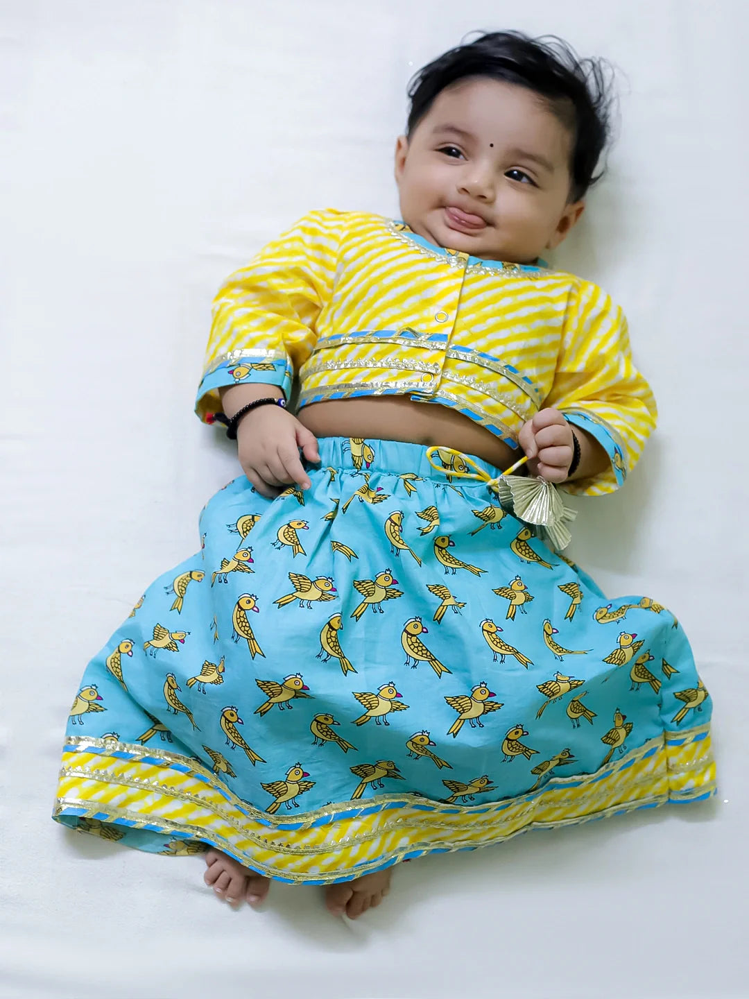 Lehenga Choli Set for Girls - Yellow | BB24LC07YLA | DesiQlo
