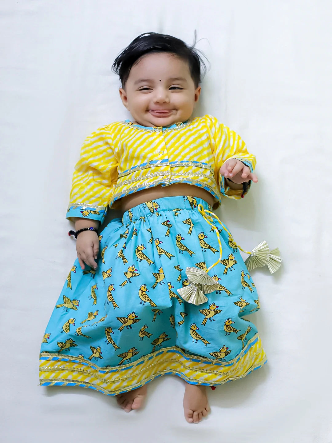 Lehenga Choli Set for Girls - Yellow | BB24LC07YLA | DesiQlo