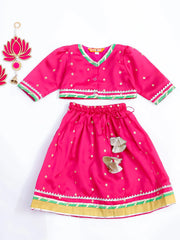 Lehenga Choli Set for Girls - Pink | BB24LC08PIA