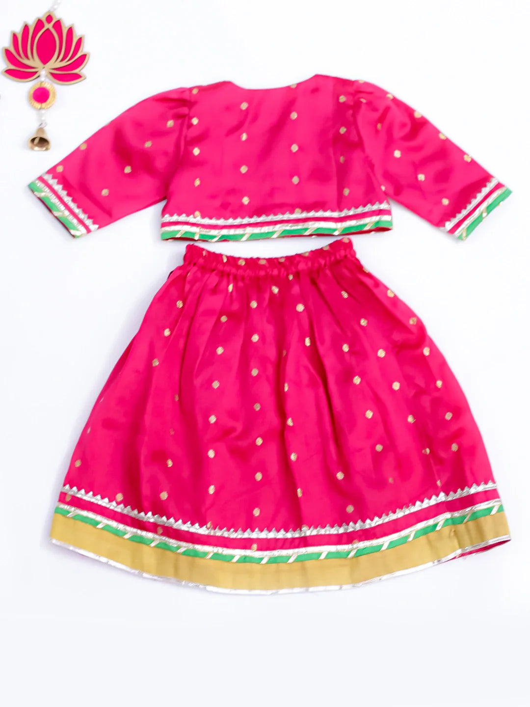 Lehenga Choli Set for Girls - Pink | BB24LC08PIA | DesiQlo