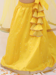 Tafetta Lehenga Choli Set for Kids - Yellow | BB24LC10YLB
