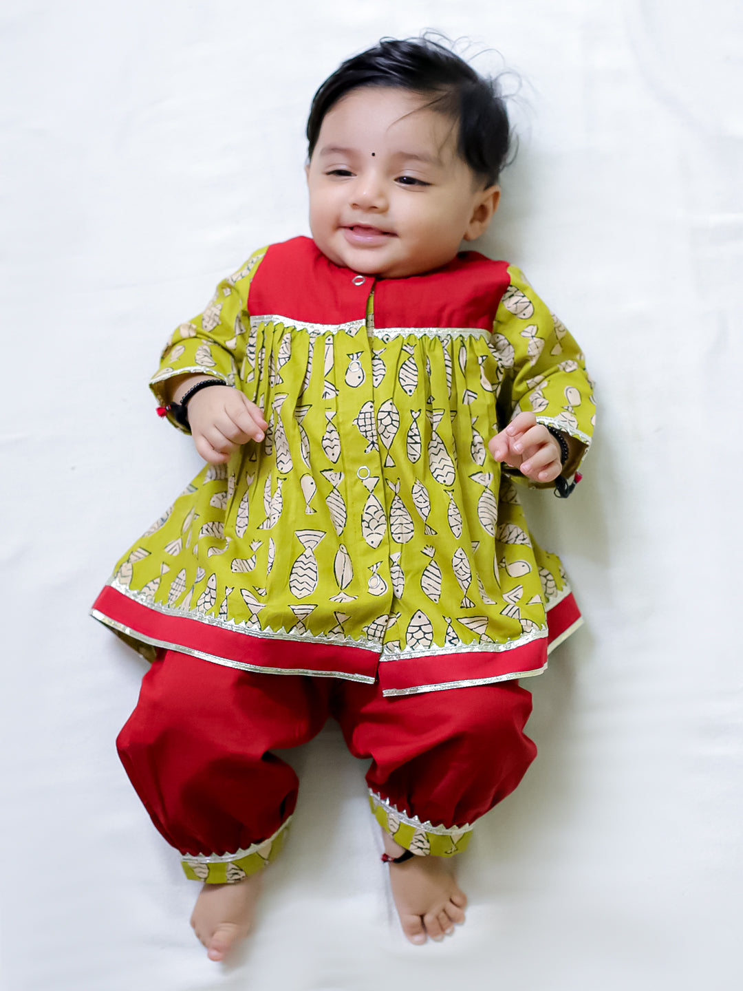 Ethnic Suit Set for Girls - Red | BB24SU06RDA | DesiQlo