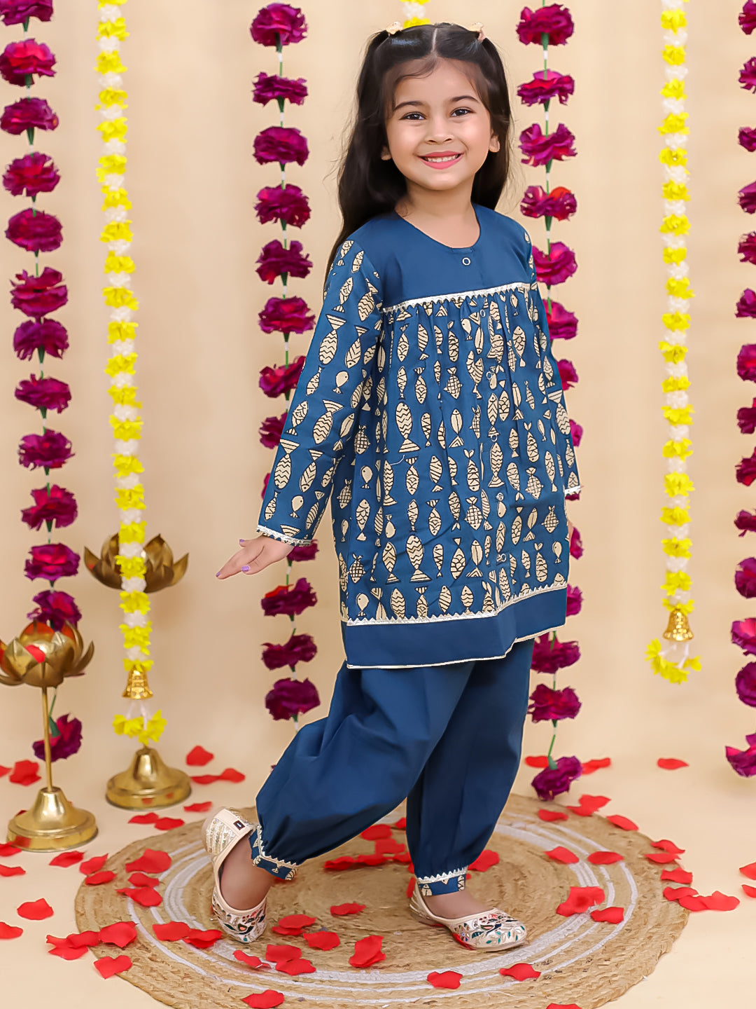 Ethnic Suit Set for Girls - Blue | BB24SU12BLA | DesiQlo