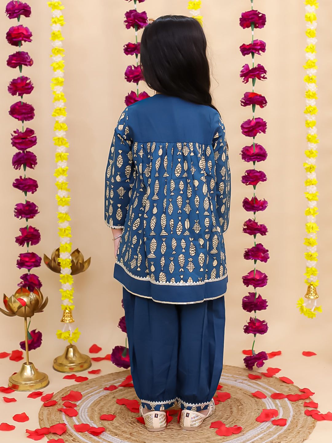 Ethnic Suit Set for Girls - Blue | BB24SU12BLA | DesiQlo