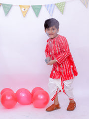 Dhoti Kurta Set for Boys - Red | BS25DK09RDA