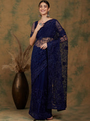 Womens Fashion Ethnic Navy Blue Color Sarees-MLSHWSA1103NBL0ONE