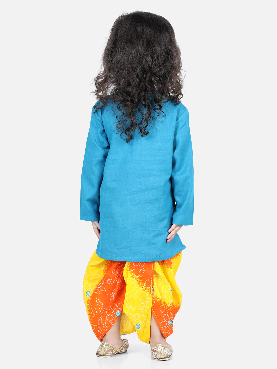 Cotton Flax Dhoti Kurta Set for Boys - Blue | BD22DK43BLC | DesiQlo