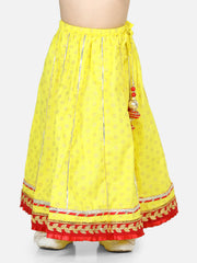 Pure Cotton Lehenga Choli Set for Girls - Green | BD22LC43GRB
