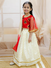 Lehenga Choli Set for Girls - Red | BD22LC45RDC