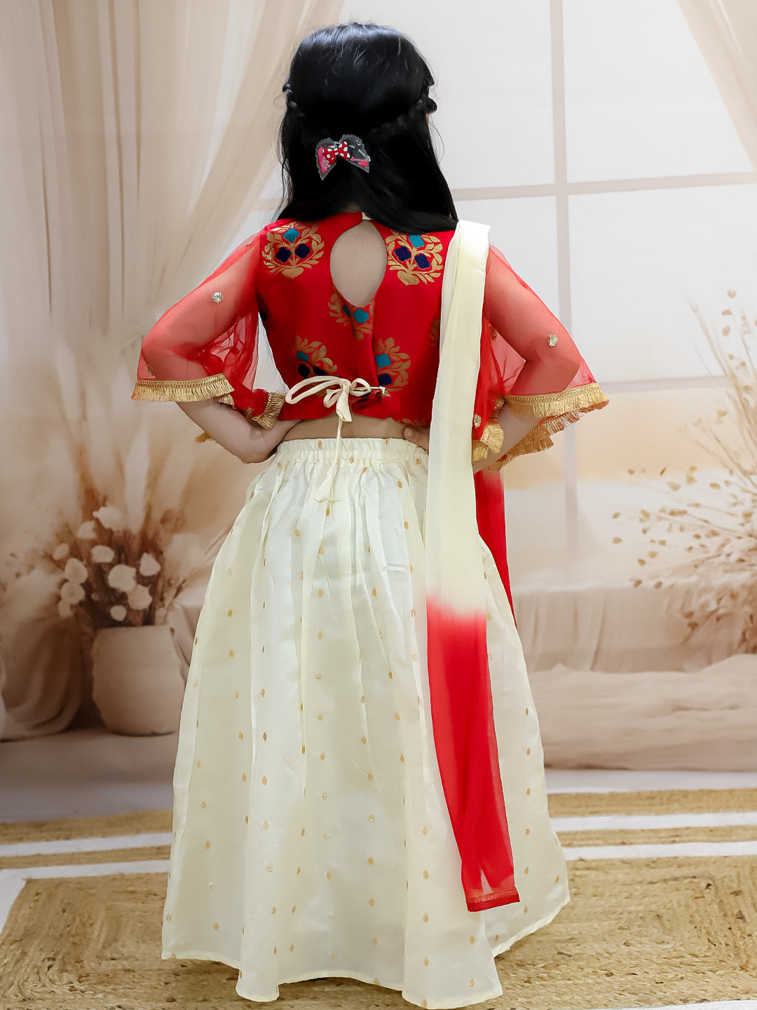Lehenga Choli Set for Girls - Red | BD22LC45RDC | DesiQlo