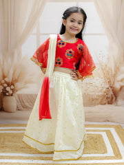 Lehenga Choli Set for Girls - Red | BD22LC45RDC