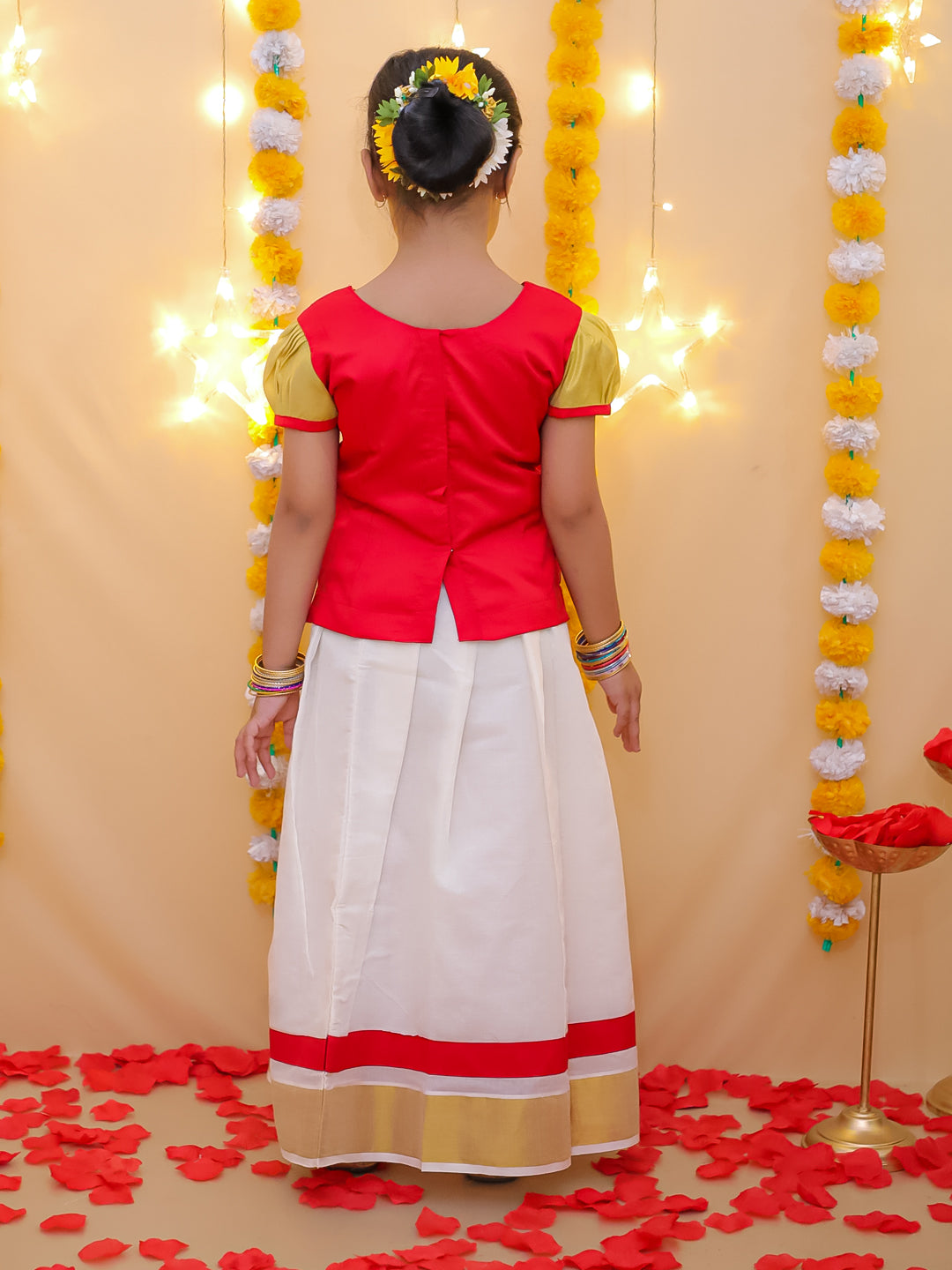 Lehenga Choli Set for Girls - Multicolor | BS22SI12MRC | DesiQlo