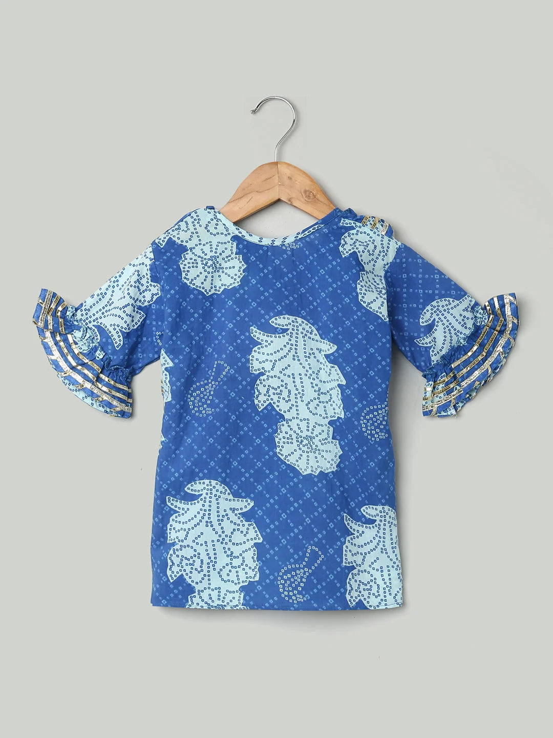 Blue Cotton Kurti with Sharara - Girls Indian Wear Outfit