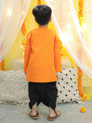 Cotton Dhoti Kurta Set for Boys - Orange | BD23DK55ORB