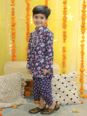 Pure Cotton Dhoti Kurta Set for Boys - Blue | BD23DK57BLB