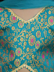 Jacquard Lehenga Choli Set for Girls - Green | BD23LC67GRA