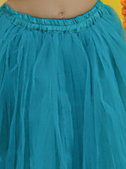 Jacquard Lehenga Choli Set for Girls - Green | BD23LC67GRA