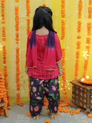 Chanderi Ethnic Suit Set for Girls - Pink | BD23SU38PIA