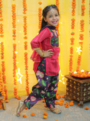 Chanderi Ethnic Suit Set for Girls - Pink | BD23SU38PIA