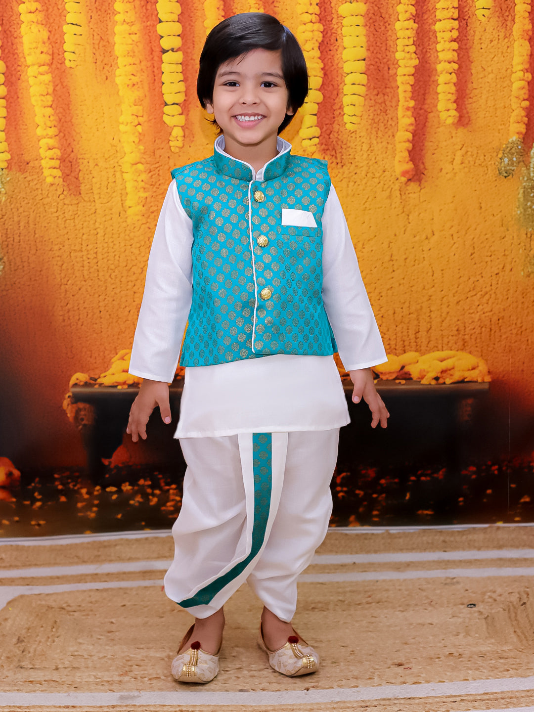 Dhoti Kurta Set for Boys - Green | BD24DK70GRA