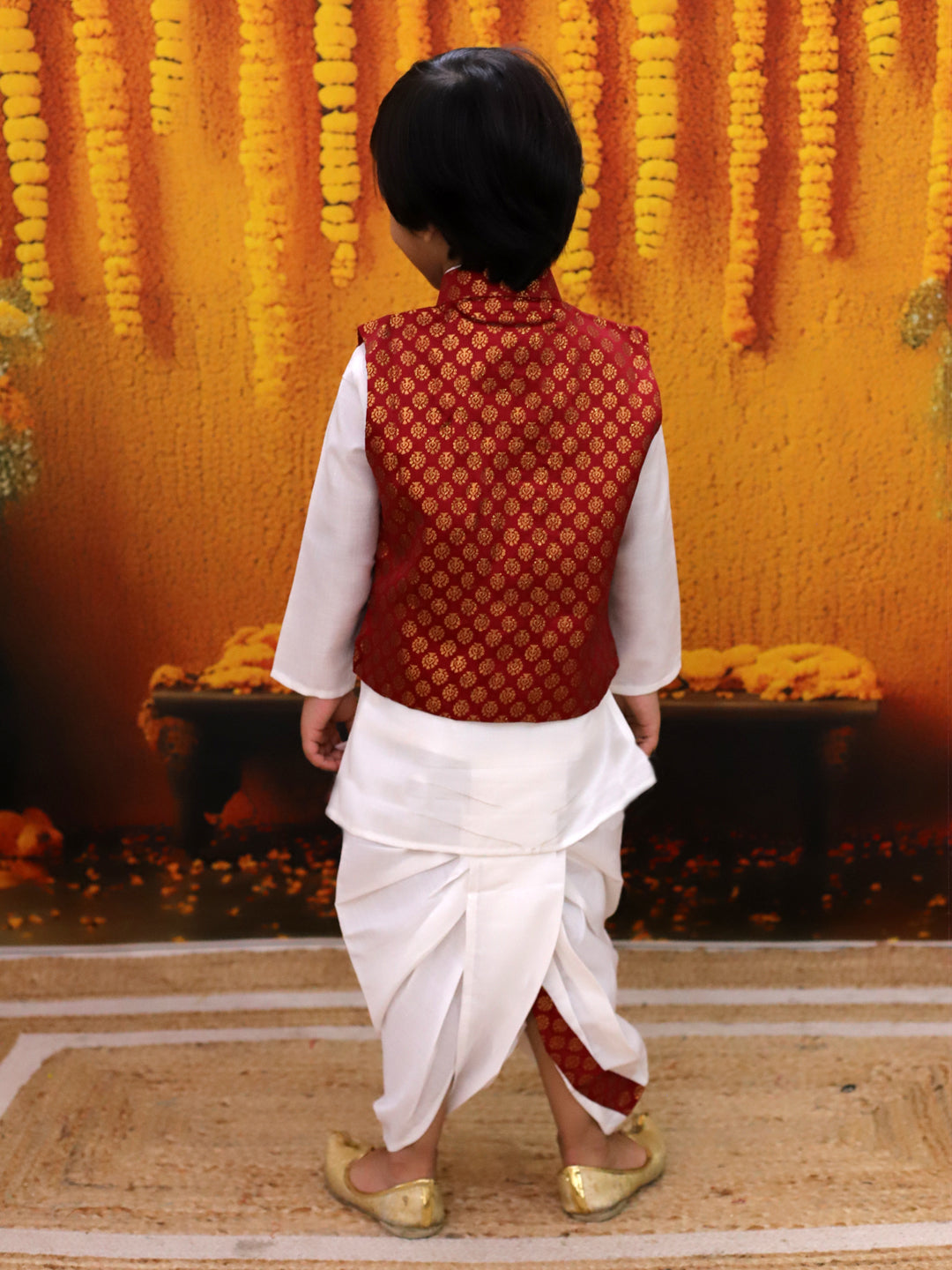 Dhoti Kurta Set for Boys - Red | BD24DK70MRA | DesiQlo