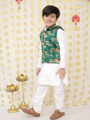 Cotton Kurta Pajama Set for Boys - White | BD24KP76GRB