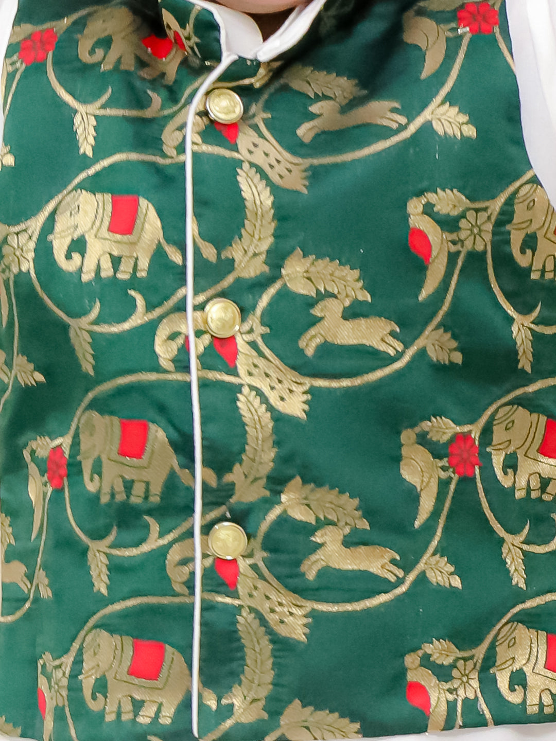 Cotton Kurta Pajama Set for Boys - White | BD24KP76GRB | DesiQlo