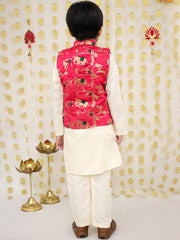 Cotton Kurta Pajama Set for Boys - White | BD24KP76PIB